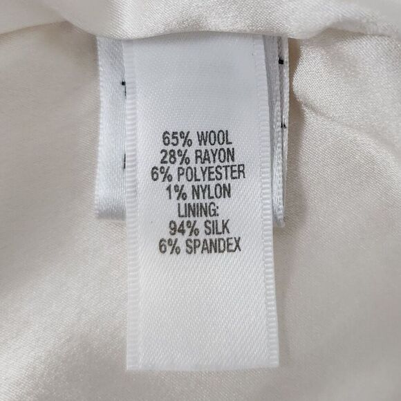 St.‎ John Pencil Skirt Womens 16 Ivory Wool Rayon Blend Silk Lined Mini Stretch - Picture 3 of 8